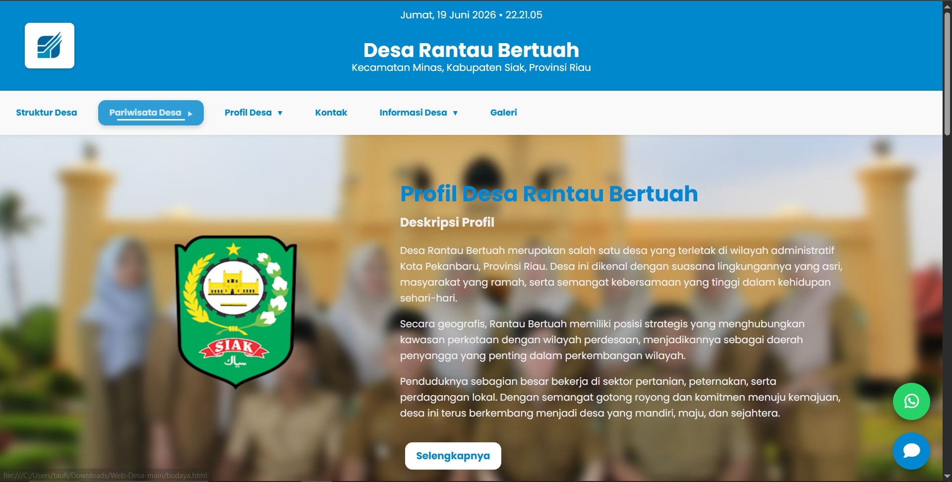 Perancangan Website Desa Rantau Bertuah